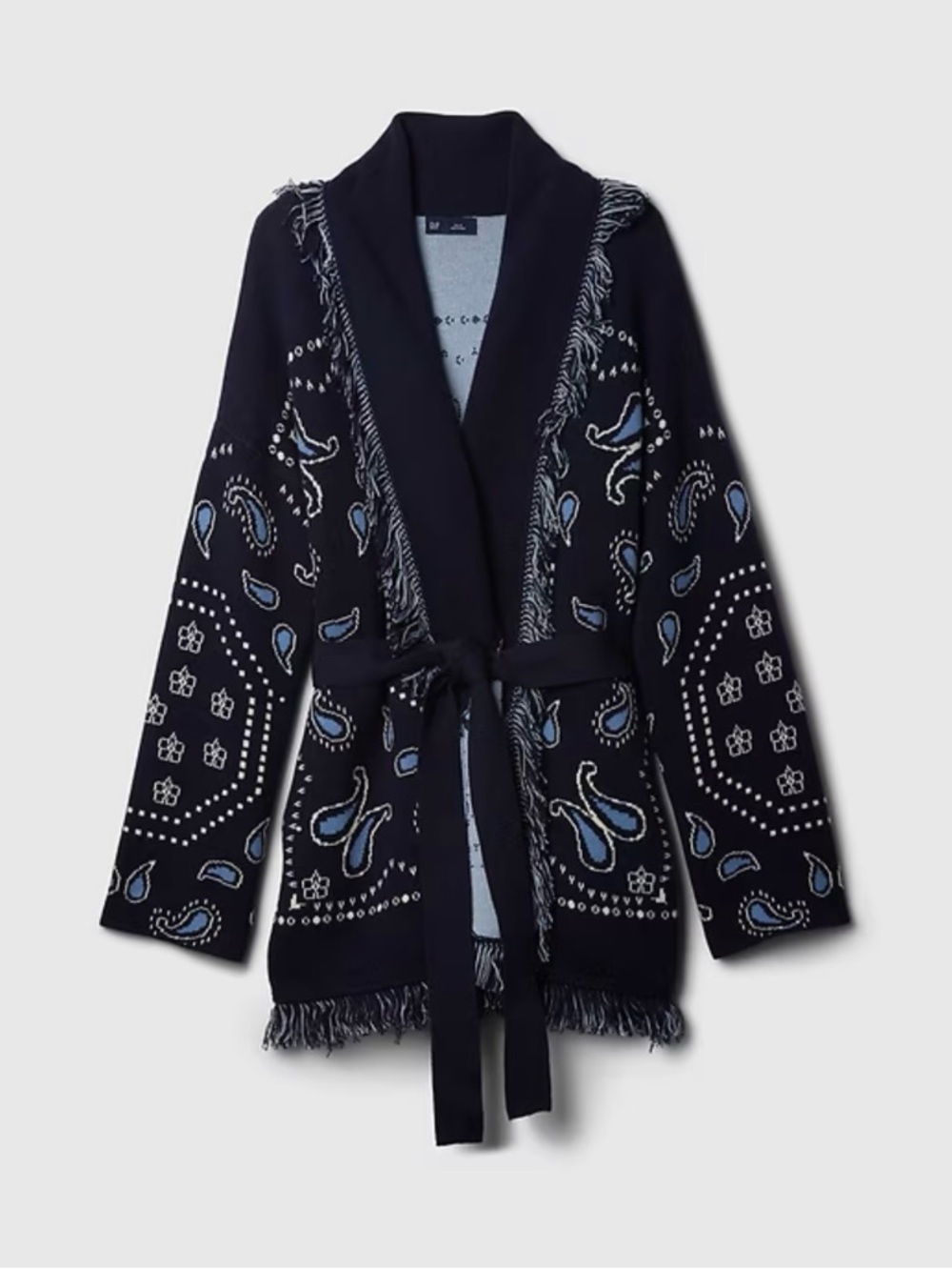 Sold Out! GAP Cotton Blend Fringe Shawl Bandanna Print Cardigan, size XS/S